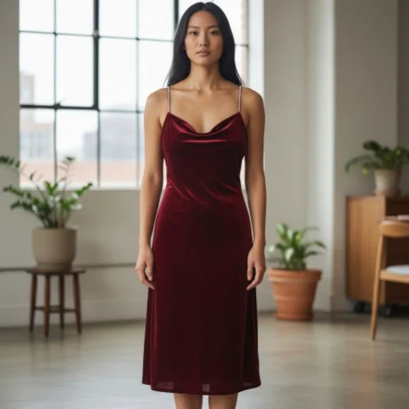 ANTONIO MELANI | Dresses | Antonio Melania Scarlet Phoenix Velvet Cowl Neck  Sheath Maxi Dress Nwt Size 4 | Poshmark